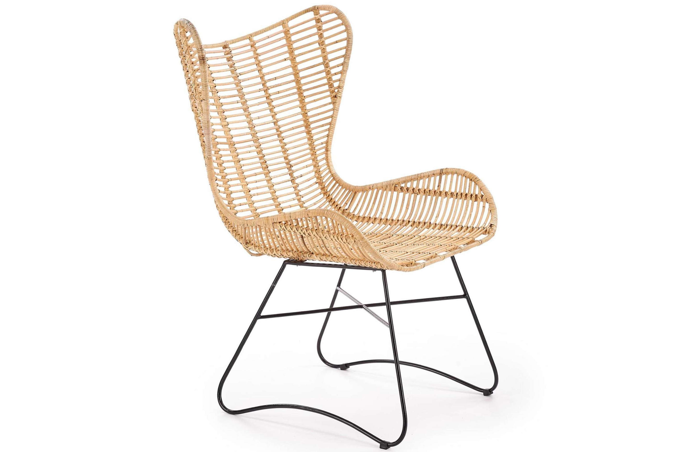 Konsimo® Gartensessel Beige, Schwarz 103x70x69 cm