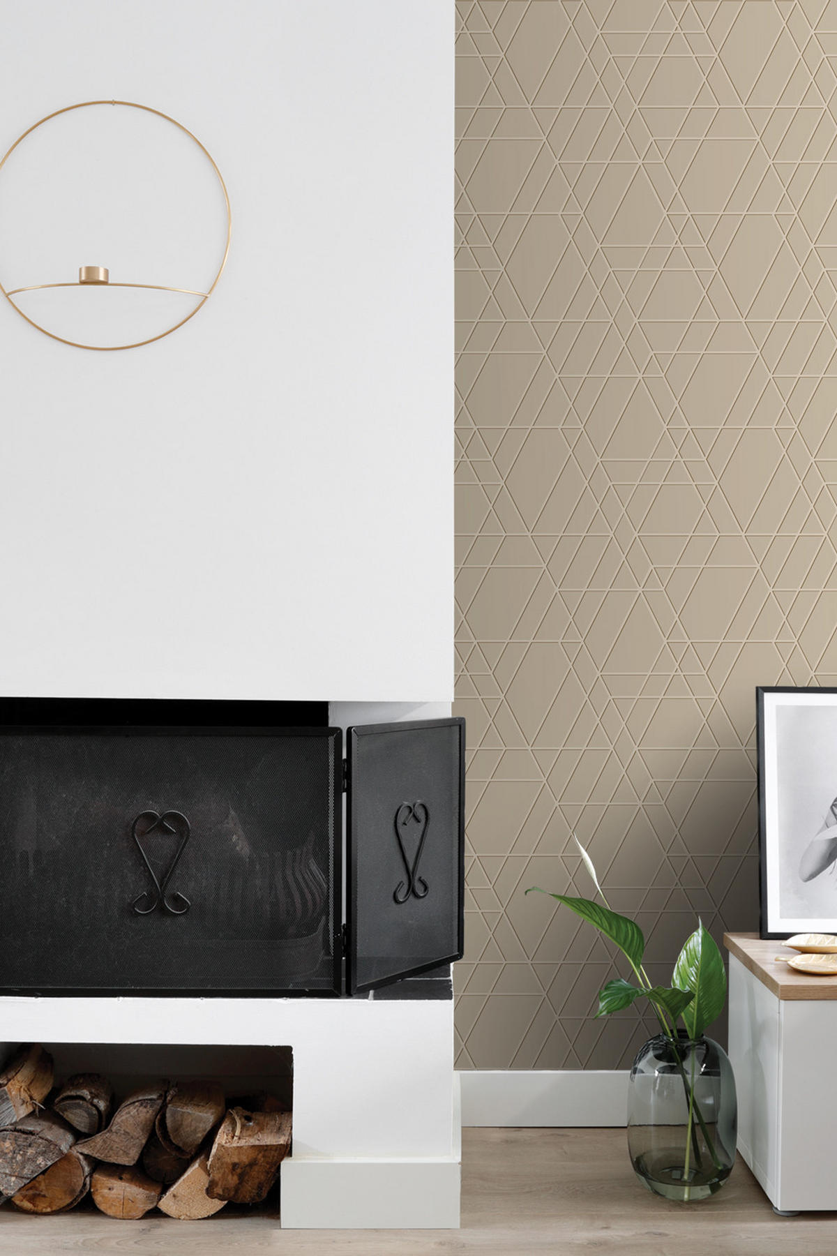 TAPETE 3D-Muster 50 x 900 cm - Beige, Papier (50/900cm) - ESTAhome