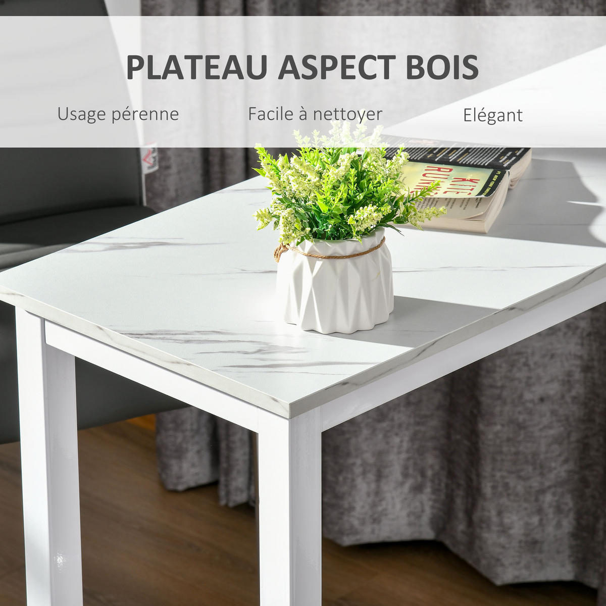 BARTISCH DE-14789 120x40 cm mit Marmor-Optik Weiß - Weiß, Holzwerkstoff (120/40/100cm) - ComfortXL