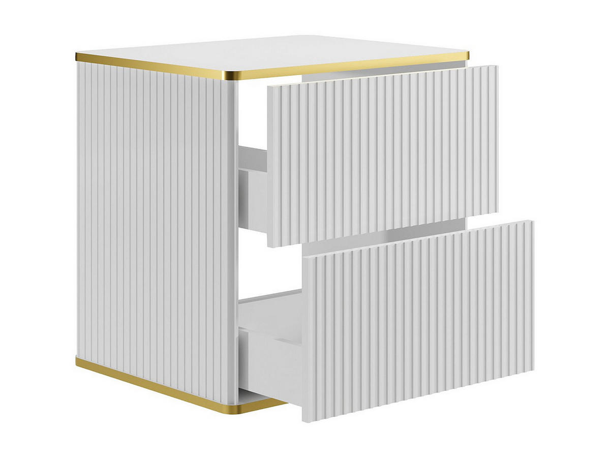 WASCHBECKENUNTERSCHRANK - 60cm x 47cm - MDF - weiß - KELIZA - Weiß, Holz (60/54/47cm) - Vente-Unique