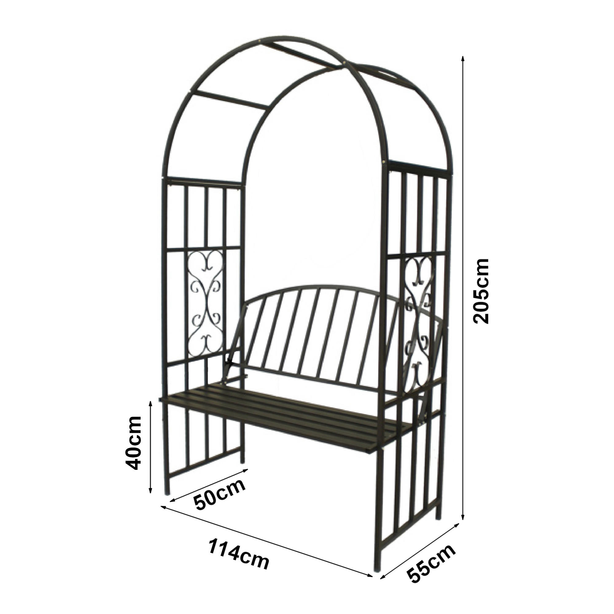 ROSENBOGEN Barile - Schwarz, Metall (114/205/55cm) - casa.pro