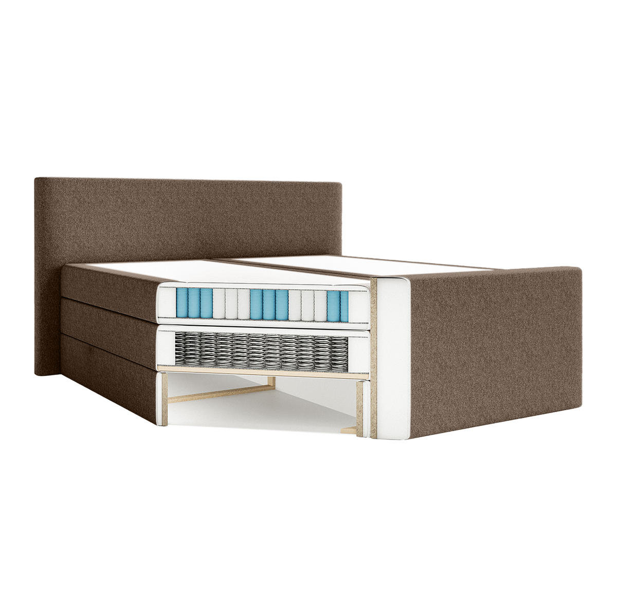 BOXSPRINGBETT VELIPOJA EASY CLEAN 160x200 cm, Braun - Braun, Textil (160/200cm) - Fedve