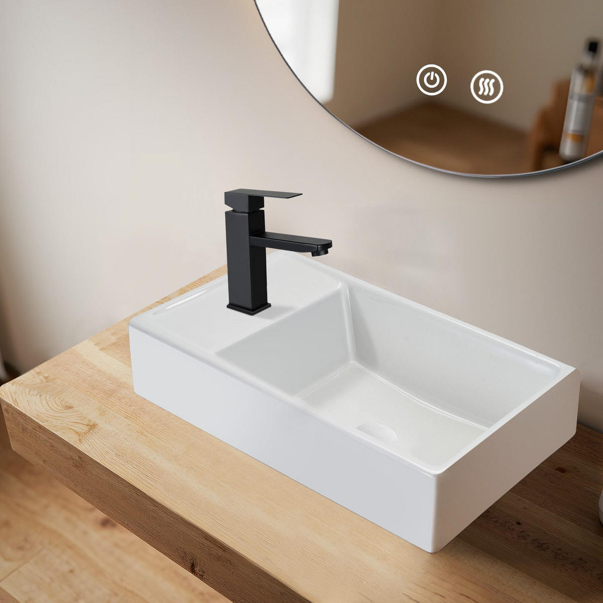 WASCHBECKEN Barr II 40/22/10cm - Weiß, Keramik (22/10/40cm) - Nettlife