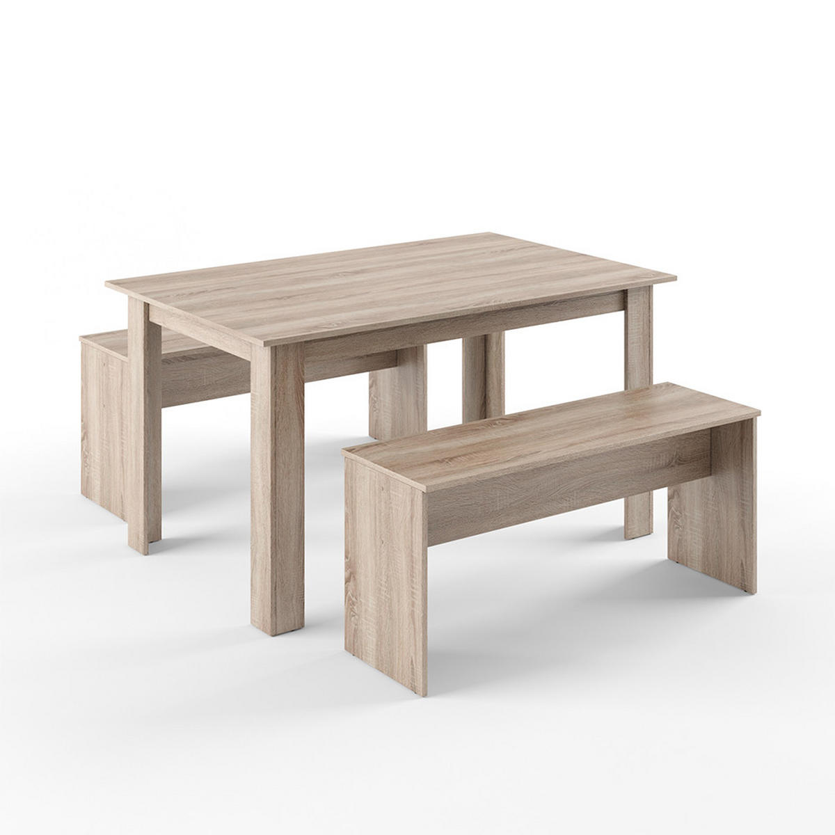 ESSTISCH SET Sentio Sonoma 90 x 140 cm mit 2 Bänken - Sonoma Eiche, Holzwerkstoff (140/76/90cm) - Vicco