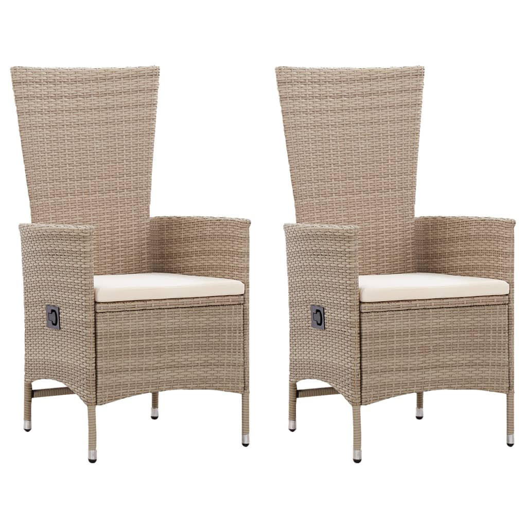 vidaXL Gartenstühle Creme 62x108x58 cm