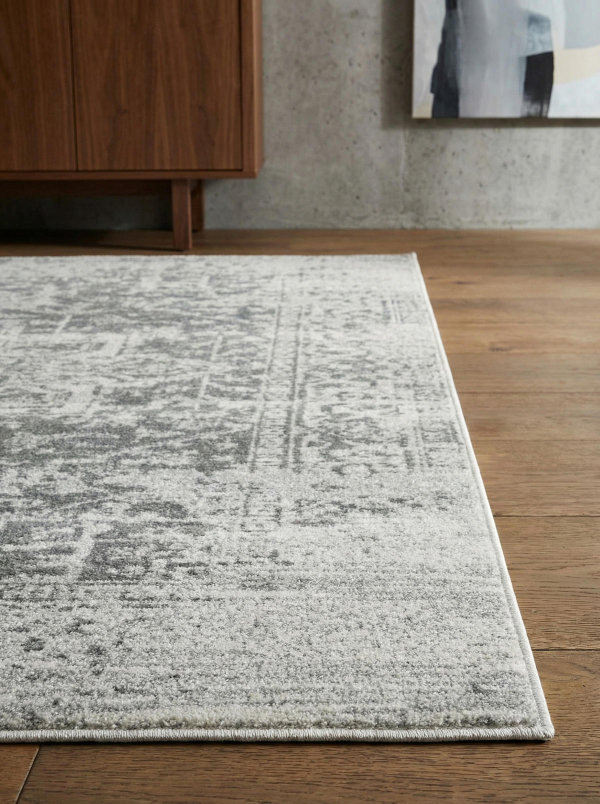 TEPPICH Kunstfaser kurzflor vintage orientalisch LODI-Lambro, Silbergrau 120x170 cm - Grau, Textil (120/170cm) - KADIMA DESIGN