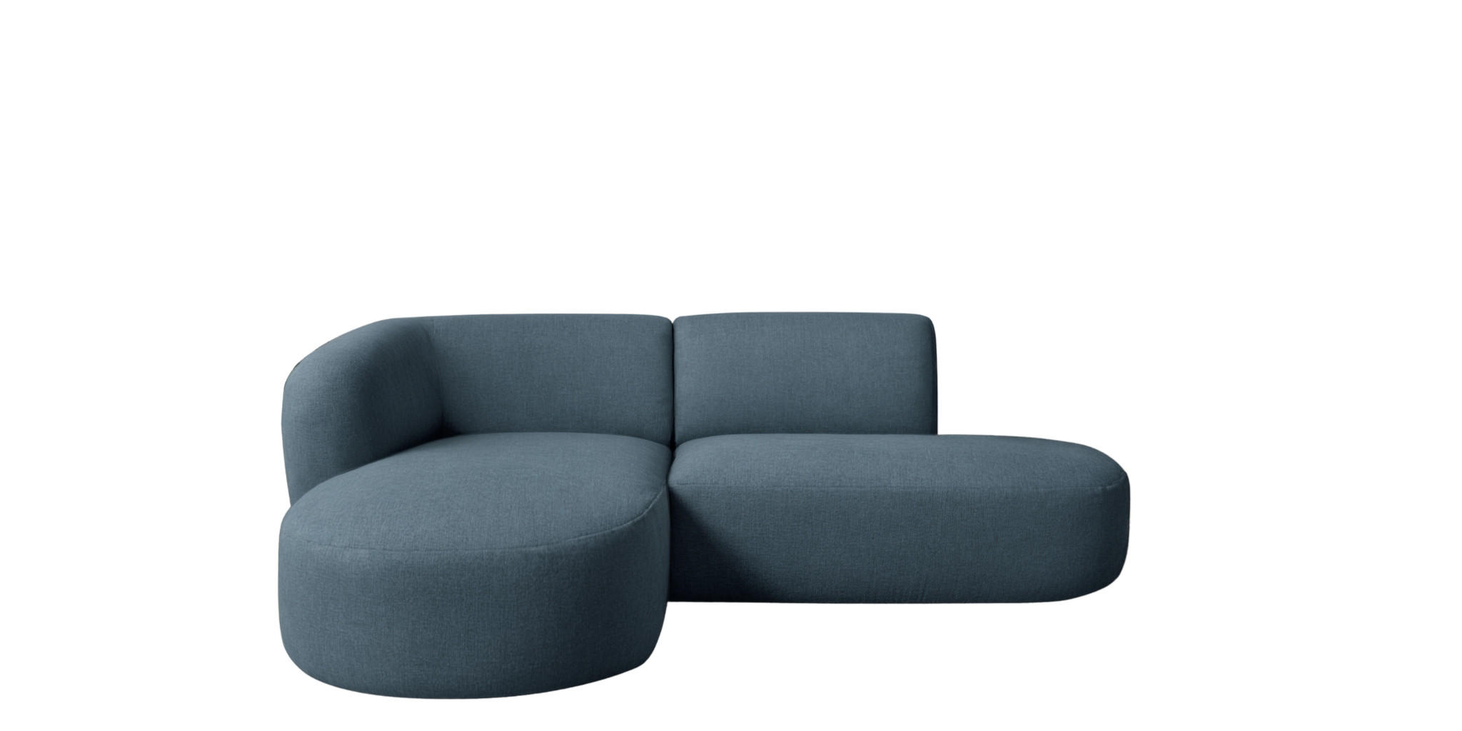 ECKSOFA L-Form Luna, stoff Lins, Blau, Links - Blau, Holz (242/188cm) - Kaiser Möbel