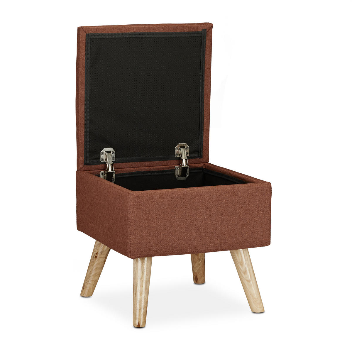 HOCKER - Braun, Holz/Holzwerkstoff (40/40/40cm) - Relaxdays