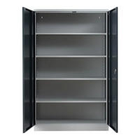 STAHLSCHRANK Bee mit 6 verzinkten Fachböden 195x120x42 cm Korpusfarbe Lichtgrau Frontfarbe Anthrazit - Anthrazit, Metall (120/195/42cm)