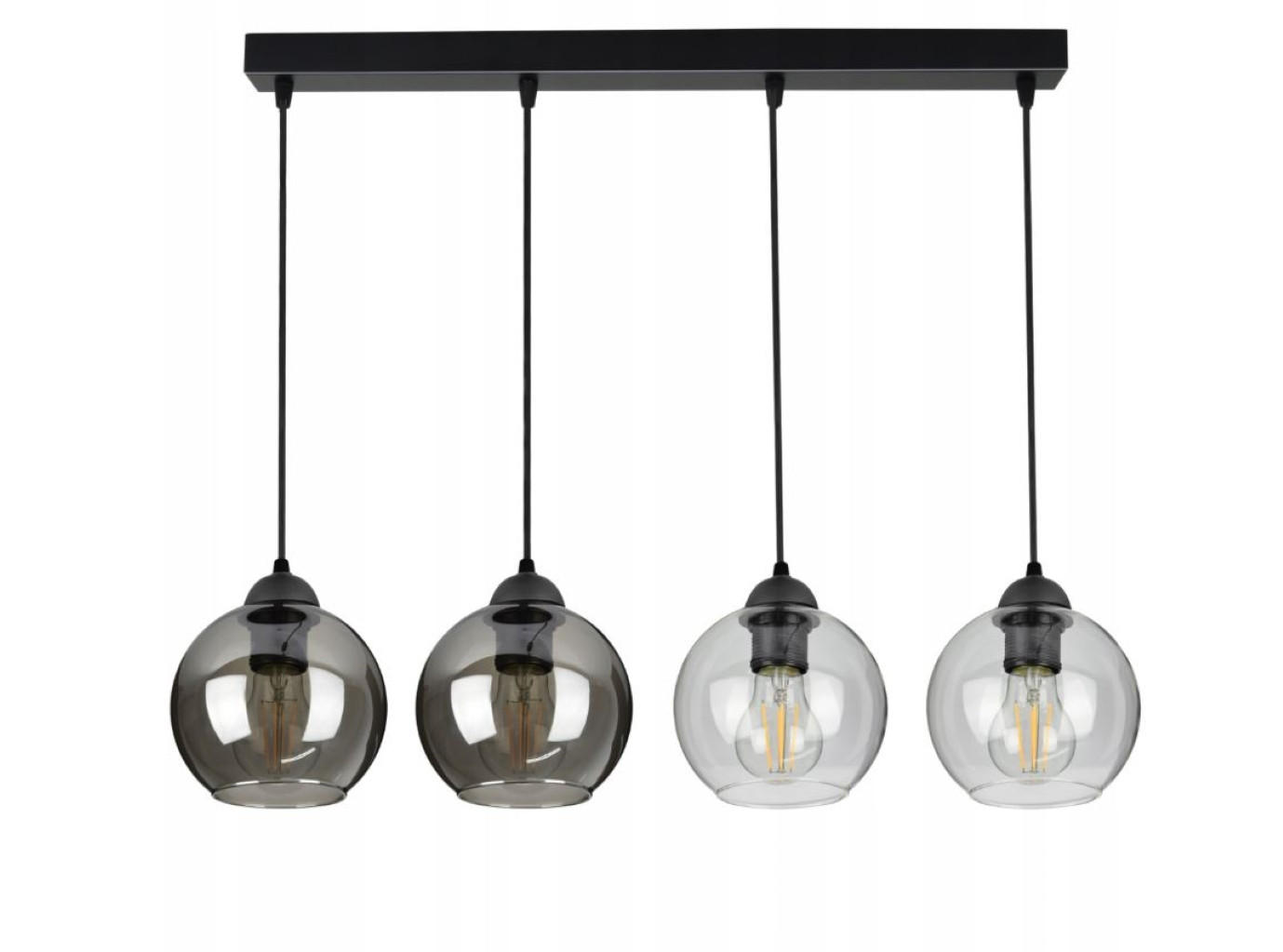 PENDELLEUCHTE HAGEN - Transparent/Schwarz, Glas/Metall (15/70/100cm) - kiki design