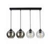 PENDELLEUCHTE HAGEN - Transparent/Schwarz, Glas/Metall (15/70/100cm) - kiki design