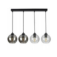 PENDELLEUCHTE HAGEN - Transparent/Schwarz, Glas/Metall (15/70/100cm) - kiki design