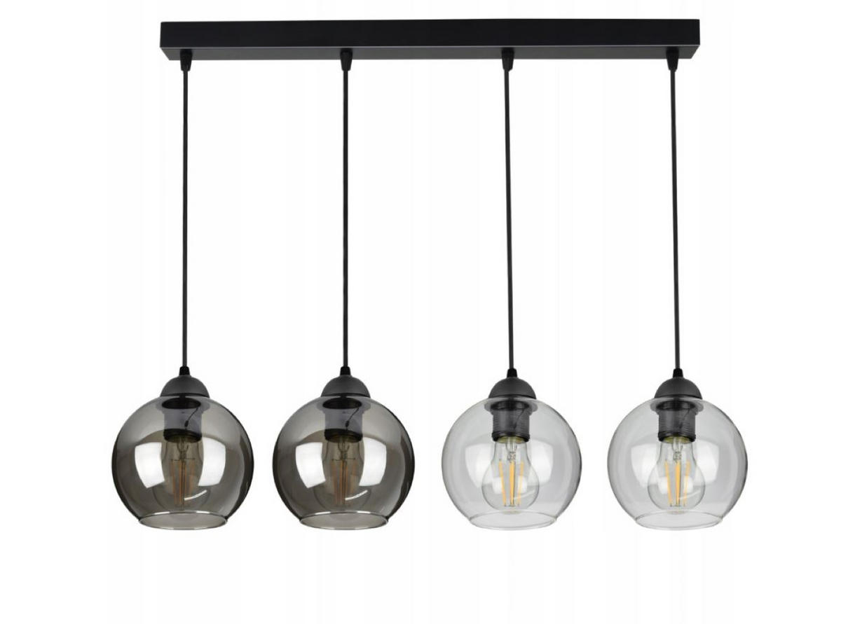 PENDELLEUCHTE HAGEN - Transparent/Schwarz, Glas/Metall (15/70/100cm) - kiki design