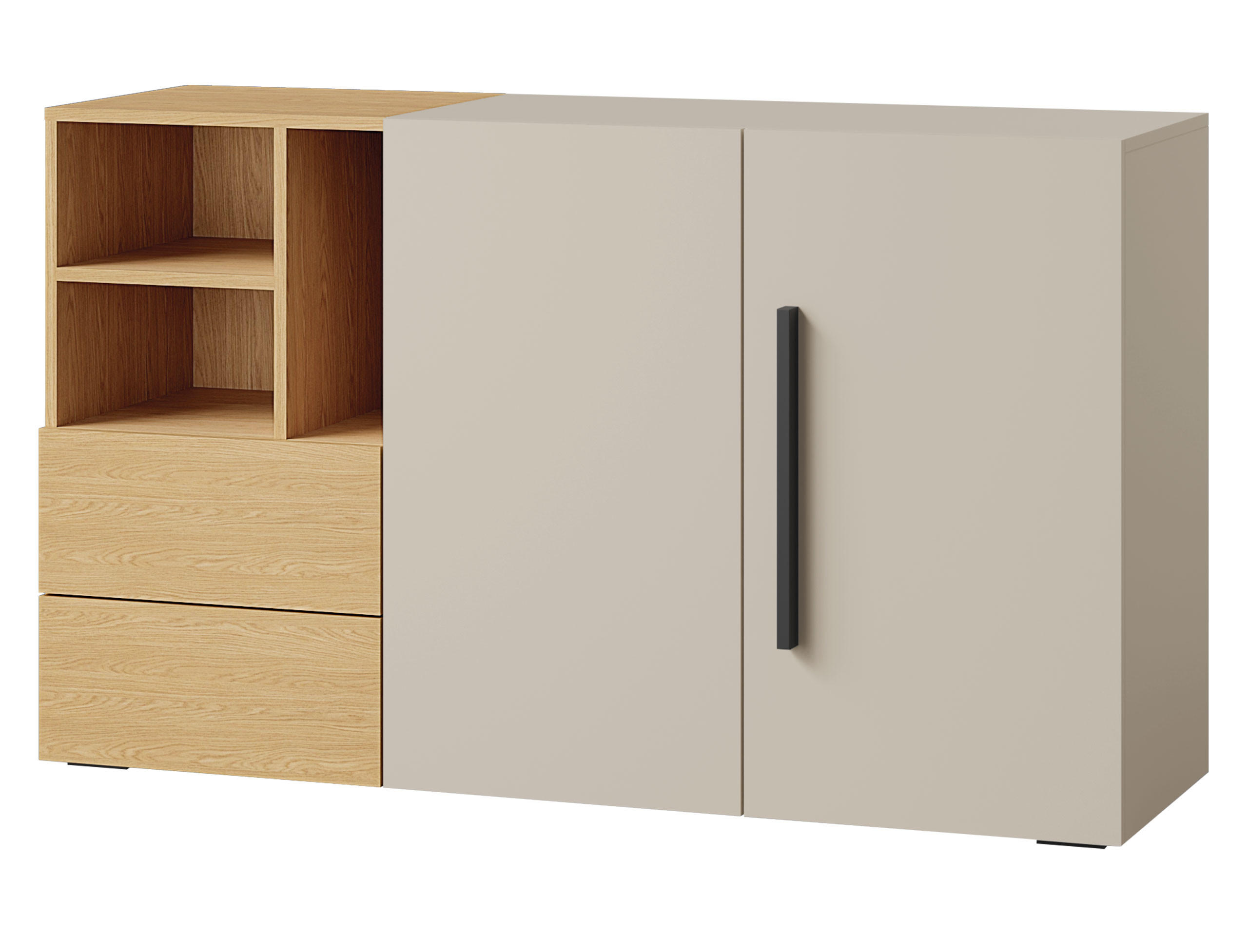 SIDEBOARD Lorin 2D2S LO07 - Kaschmir/Eichefarben, Holzwerkstoff (136/80/40cm) - MIRJAN24
