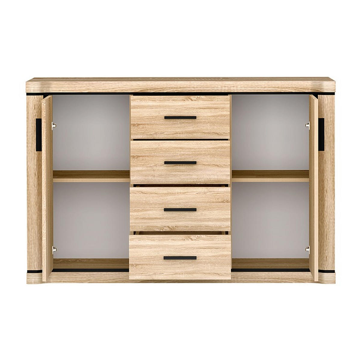 KOMMODE Dallas D-5 137 x 91 x 43,5 cm Eiche Sonoma - Sonoma Eiche, Holzwerkstoff/Kunststoff (137/91/43.5cm) - Koseto