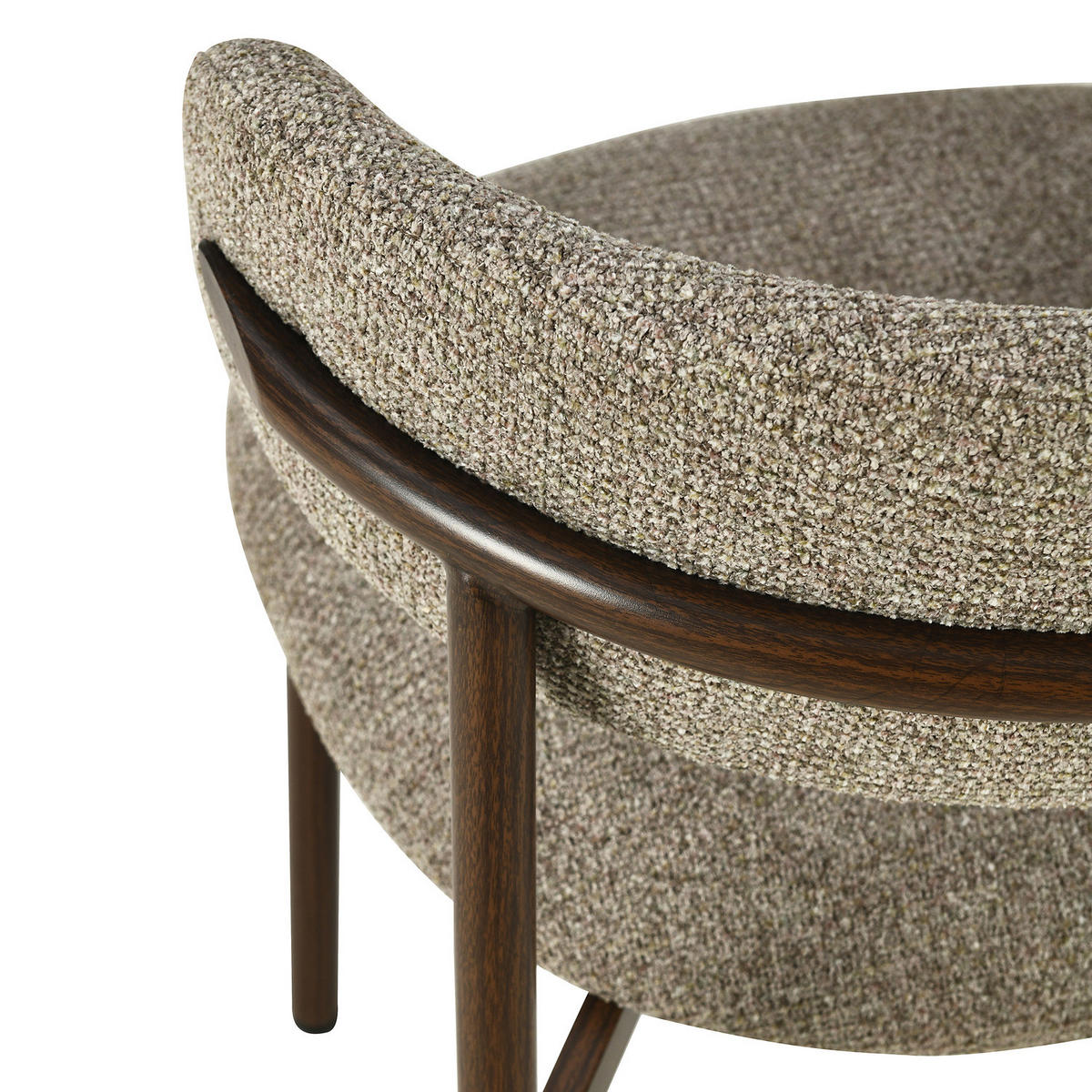 POLSTERSTUHL - 2er-Set - Strukturstoff / Edelstahl - Taupe, Textil/Metall (55/80/57cm) - home24