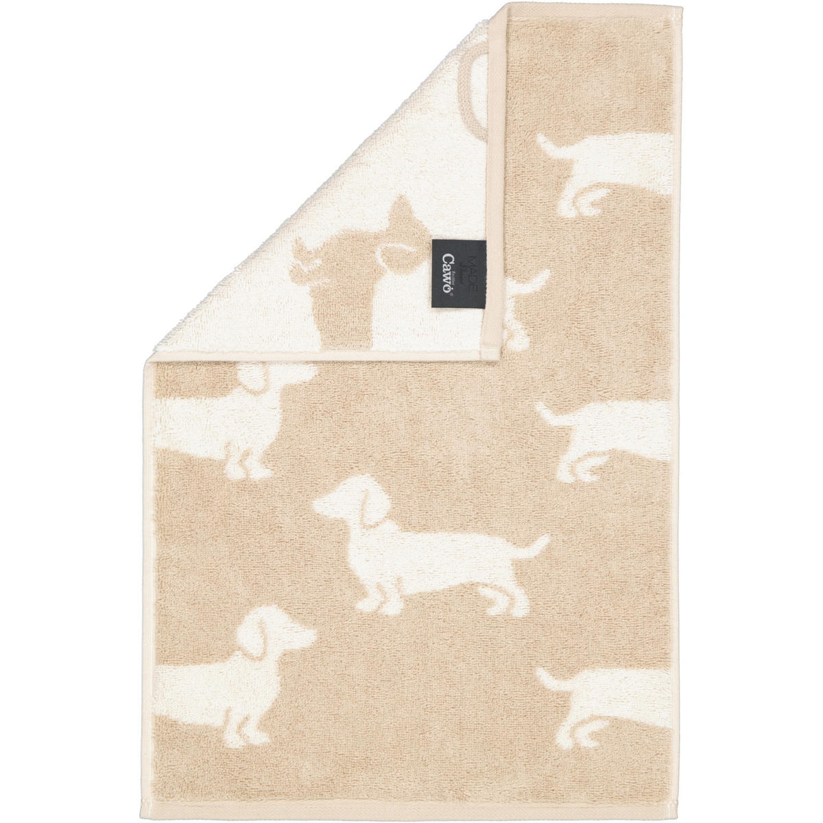 GÄSTETUCH WE LOVE DOGS 6246 NATUR-BEIGE - 33 - Beige, Textil (30/50cm) - Cawoe