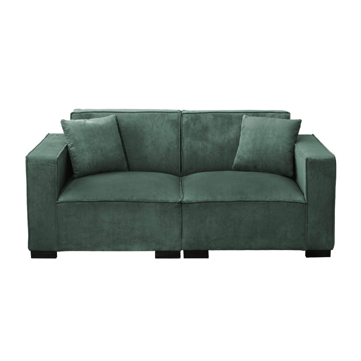 SOFA 2-Stizer, Dunkelgrün - Grün, Textil (90/76/180cm) - Oviala
