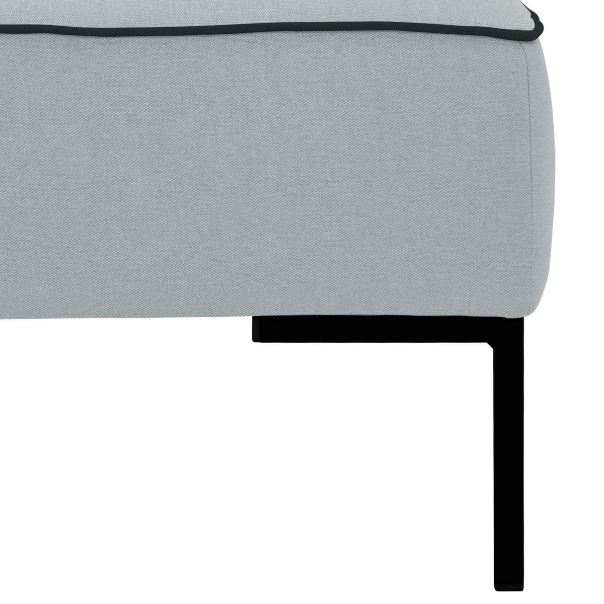 POLSTERHOCKER - Webstoff - Hellgrau/Schwarz, Textil/Metall (102/43/93cm) - home24