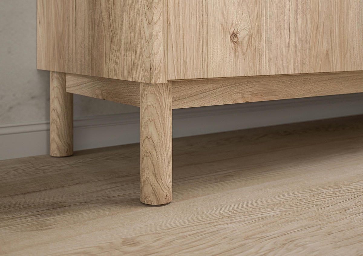 SIDEBOARD - Marmor Weiß Dekor / Eiche Hickory Dekor - Weiß, Holzwerkstoff (148/71/42cm) - home24
