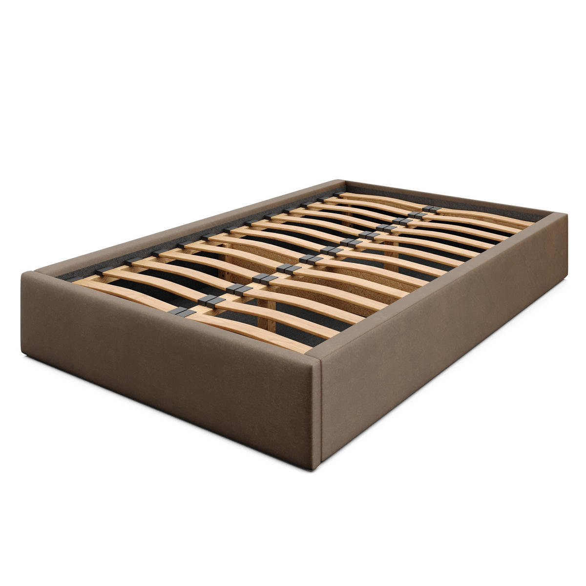 POLSTERBETT 120x200cm Bett mit Stauraum Lattenrost Braun - Braun, Holz/Holzwerkstoff (120/200cm) - Muralo