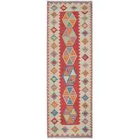HANDWEBTEPPICH Kelim Gashgai Rot 252/83 cm Schurwolle - Rot, Textil (83/252cm) - Looma