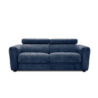 SOFA CALVERA 3-Sitzer, dunkelblau - Schwarz/Dunkelblau, Holzwerkstoff/Textil (204/79/106cm) - Courtois Laville