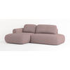 ECKSOFA NUVIRA L-S Rosa Geflochtener Stoff mit Schlaffunktion - Rosa, Holz (274/165cm) - MASSENO