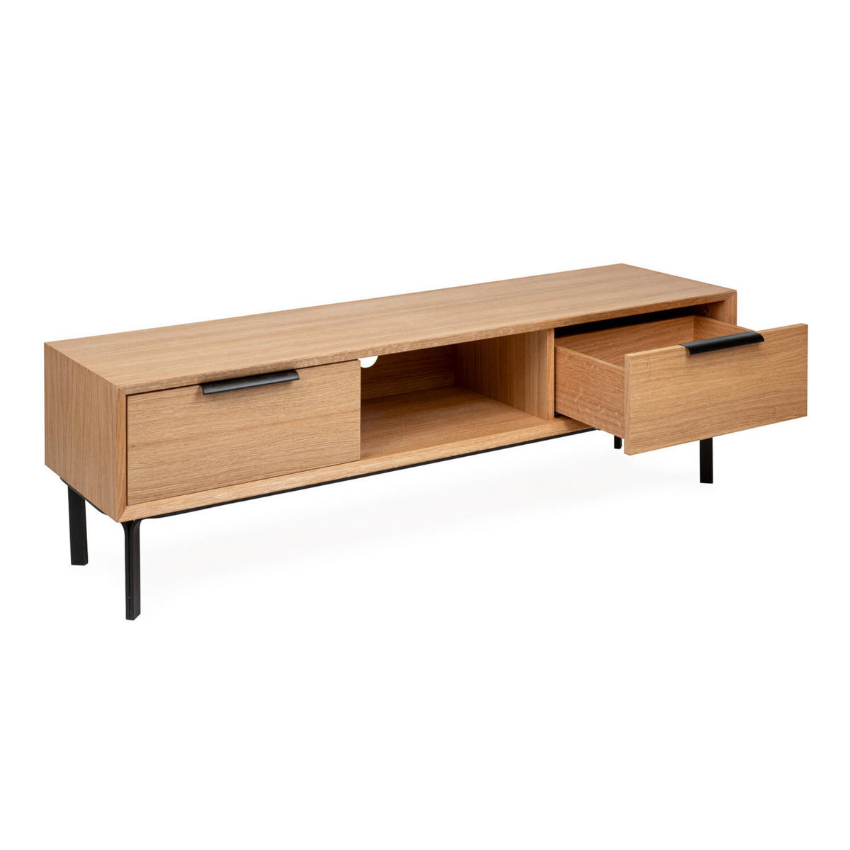 TV-MÖBEL Bergen, Natur Massiveiche - Beige, Holz (200/45/43cm) - WOODEK