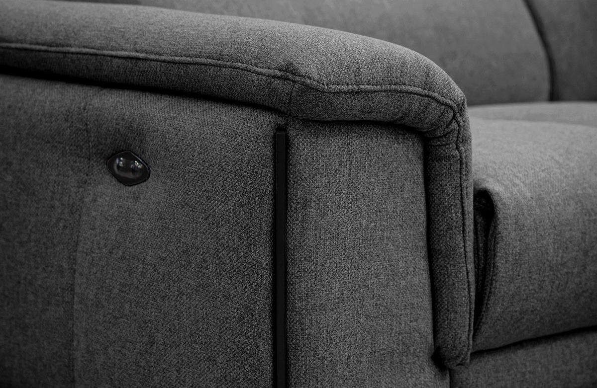 RELAXSOFA MATERA 3-Sitzer mit 2 Relaxfunktionen, schwarz - Schwarz, Holzwerkstoff/Textil (212/82/103cm) - Courtois Laville