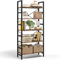 STANDREGAL 5 Ebenen Schwarz 60 x 34 x 158 cm - Schwarz, Holzwerkstoff (34/158/60cm)