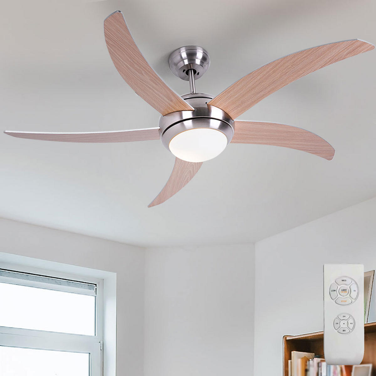 DECKENLEUCHTE Ventilator Braun Metall Glas - Braun, Glas (132/41/41cm)