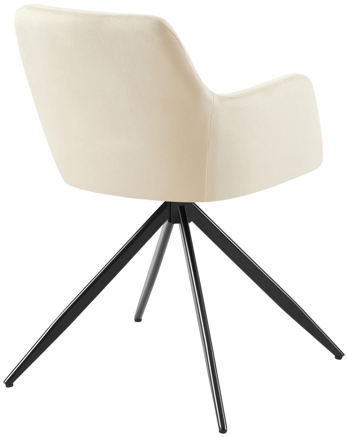 ARMLEHNENSTUHL Samt creme - Creme/Schwarz, Textil/Metall (56/81/62cm) - CLP