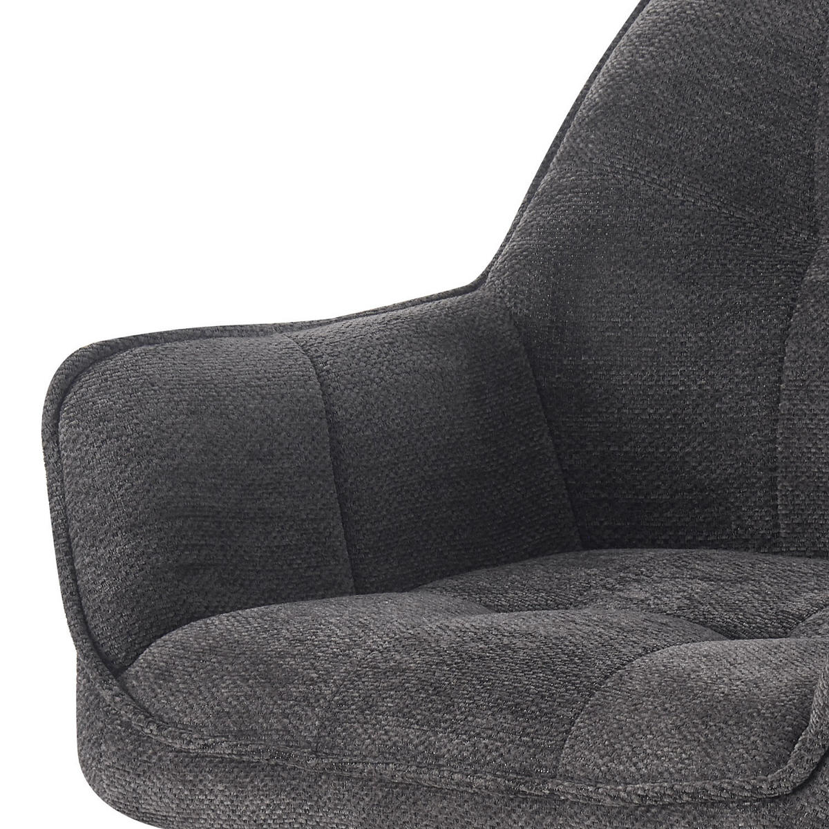 ESSZIMMERSTUHL THOMAS-DINA 2er-Set 360°drehbar - Schwarz/Weiß, Textil/Metall (61/83/62cm) - DUBI Möbel