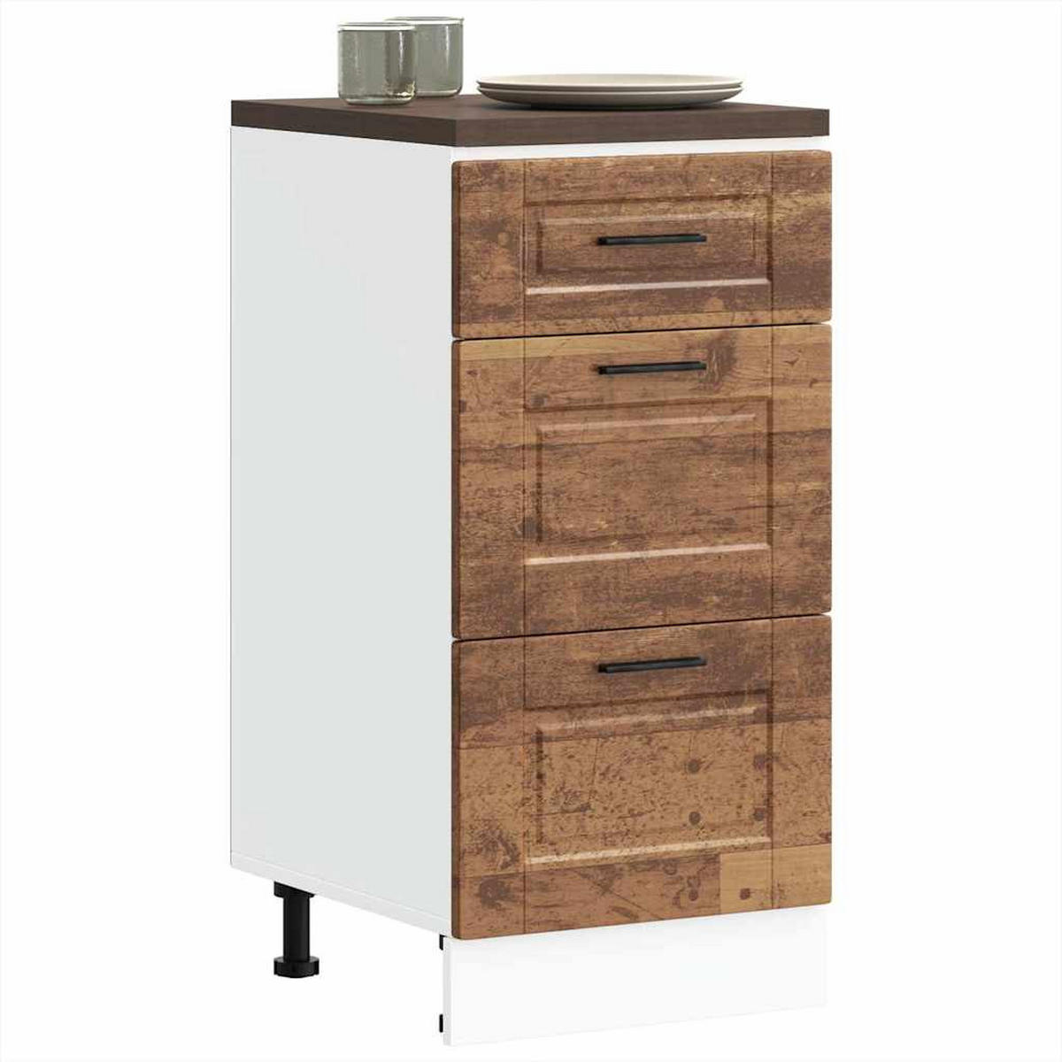 KÜCHENUNTERSCHRANK Samu Altholz-Optik 40x46x81,5 cm - Zwetschgeholzfarben, Holz (40/81.5/46cm) - DELUKE