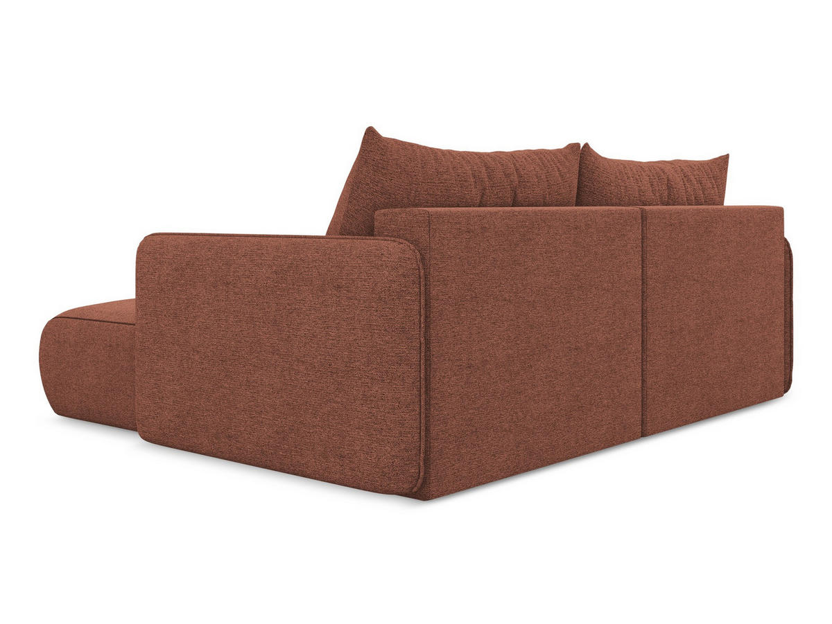 ECKSOFA mit Schlaffunktion Chenille Stoff Pink - Pink/Hellrosa, Kunststoff/Textil (207/148cm) - Makamii