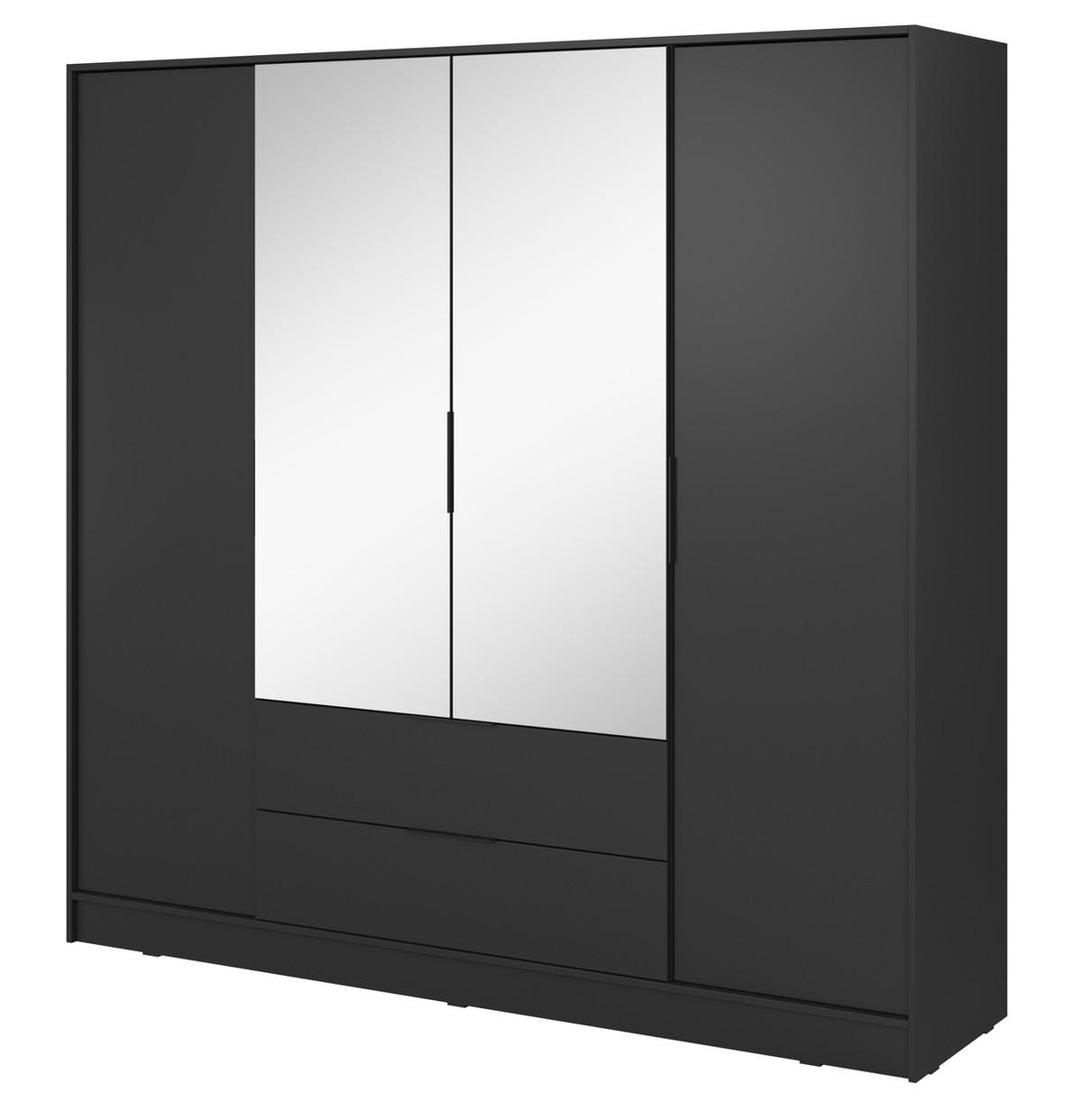 Emporius Kleiderschrank Schwarz 206x200x51 cm