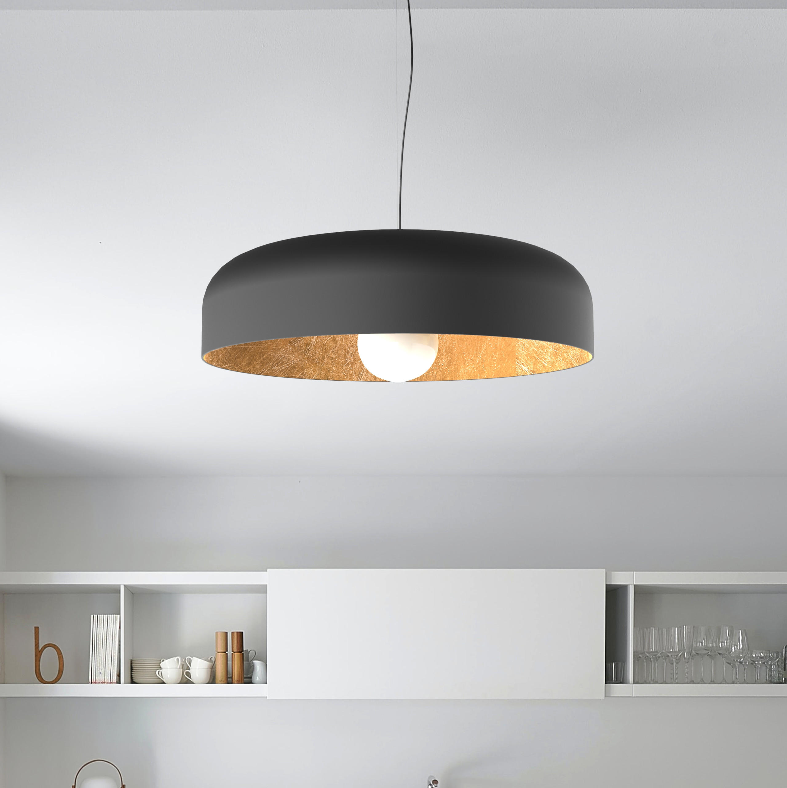 HÄNGELEUCHTE - Goldfarben, Metall (50/50/14cm) - Lumicom