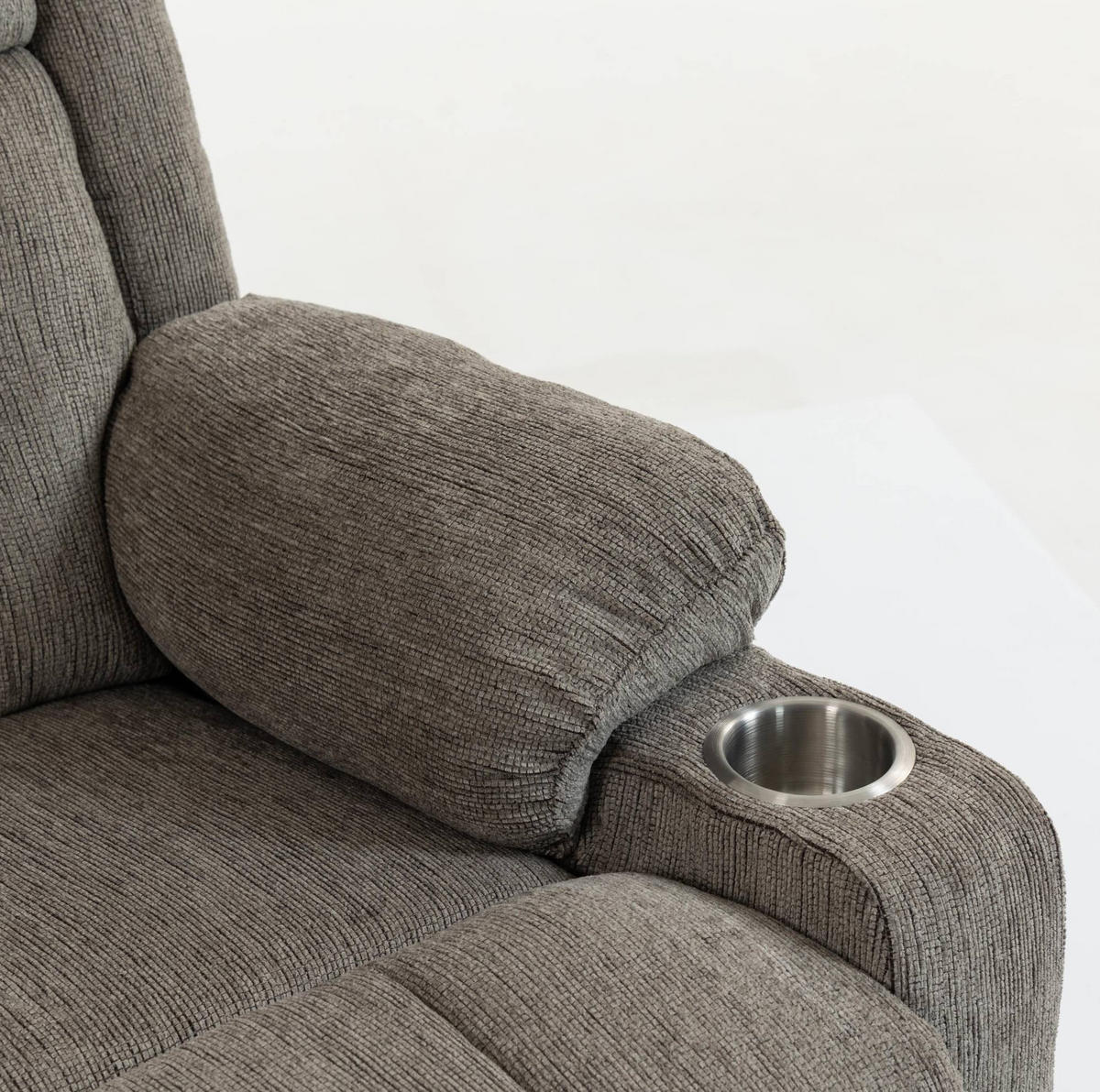 RELAXSESSEL 91/84/106 cm Hellbraun aus Samt mit Aufstehhilfe - Hellbraun, Textil (84/106/91cm) - OKMYHOME