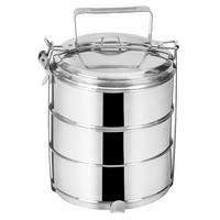 LUNCHBOX Dreistöckige aus Stahl 3 x 1,3 l - Silberfarben, Metall (16/27/16cm) - Orion 