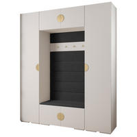 GARDEROBEN-SET 236,7/200/47 - Goldfarben/Schwarz, Holz/Kunststoff (200/236.7/47cm) - Abiks Möbel