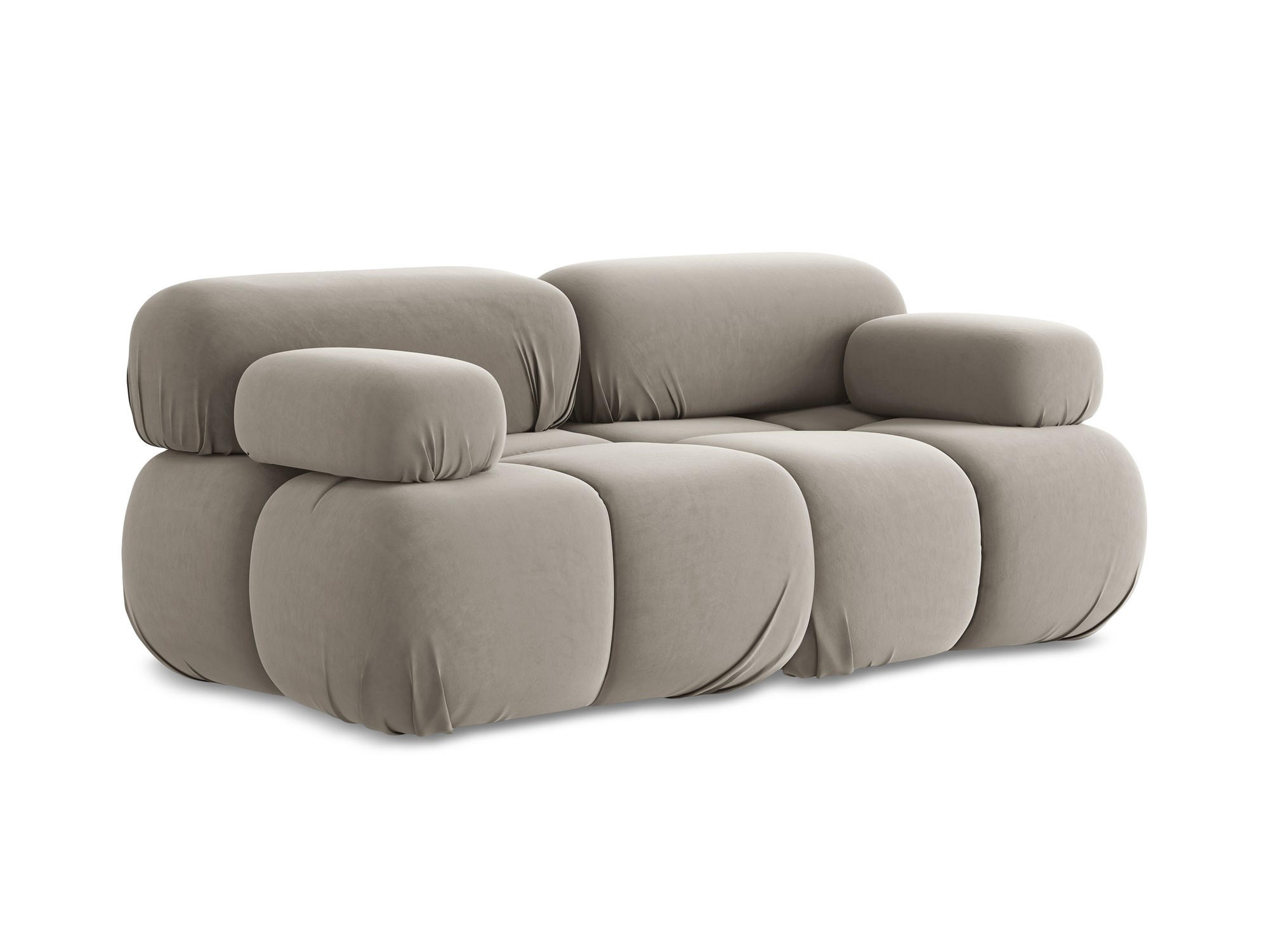 2-SITZER-SOFA Samt Stoff Grau - Taupe/Lila, Kunststoff/Textil (190/70/96cm) - Makamii