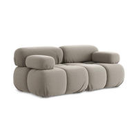 2-SITZER-SOFA Samt Stoff Grau - Taupe/Lila, Kunststoff/Textil (190/70/96cm) - Makamii