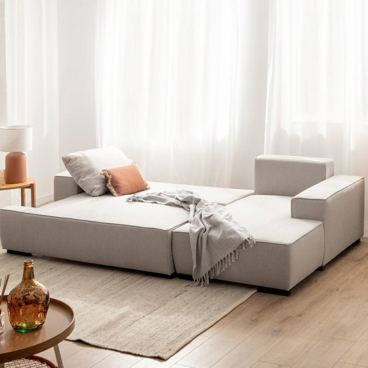 SCHLAFSOFA Alan Grau 250 cm x 80 cm - Grau, Textil (250/80/147cm) - Klast Home