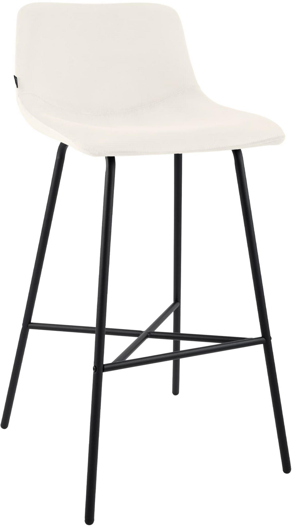 BARHOCKER Samt Creme - Creme/Schwarz, Textil/Metall (44/98/49cm) - CLP