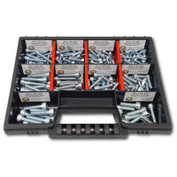 ZYLINDERSCHRAUBEN Sortiment M4-M5-M6 // 12mm-30mm 210 tlg. Schraubenbox DIN 912 / ISO 4762 - Zinkfarben, Metall (3.5cm) - Schraubenbox24
