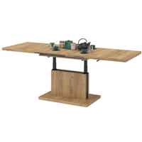 COUCHTISCH rechteckig Eiche Gold ausziehbar höhenverstellbar - Eichefarben, Holzwerkstoff (80/120/56cm) - designimpex