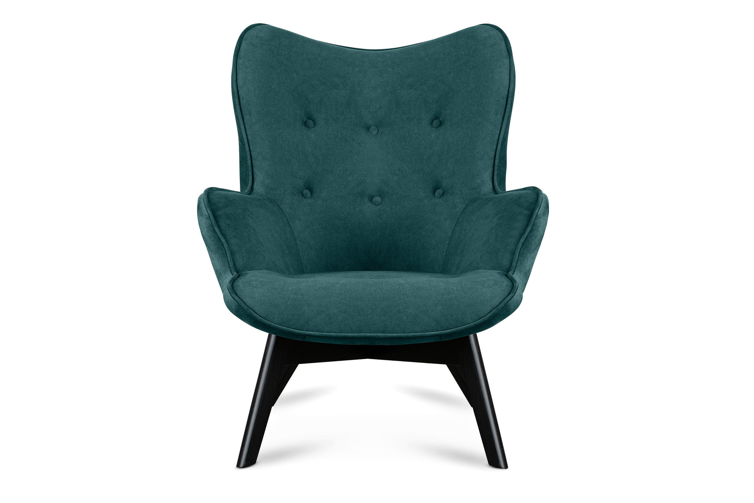 SESSEL GLORI mit Armlehnen, Blaugrün - Blau/Schwarz, Holz/Textil (78/94/88cm) - KONSIMO®