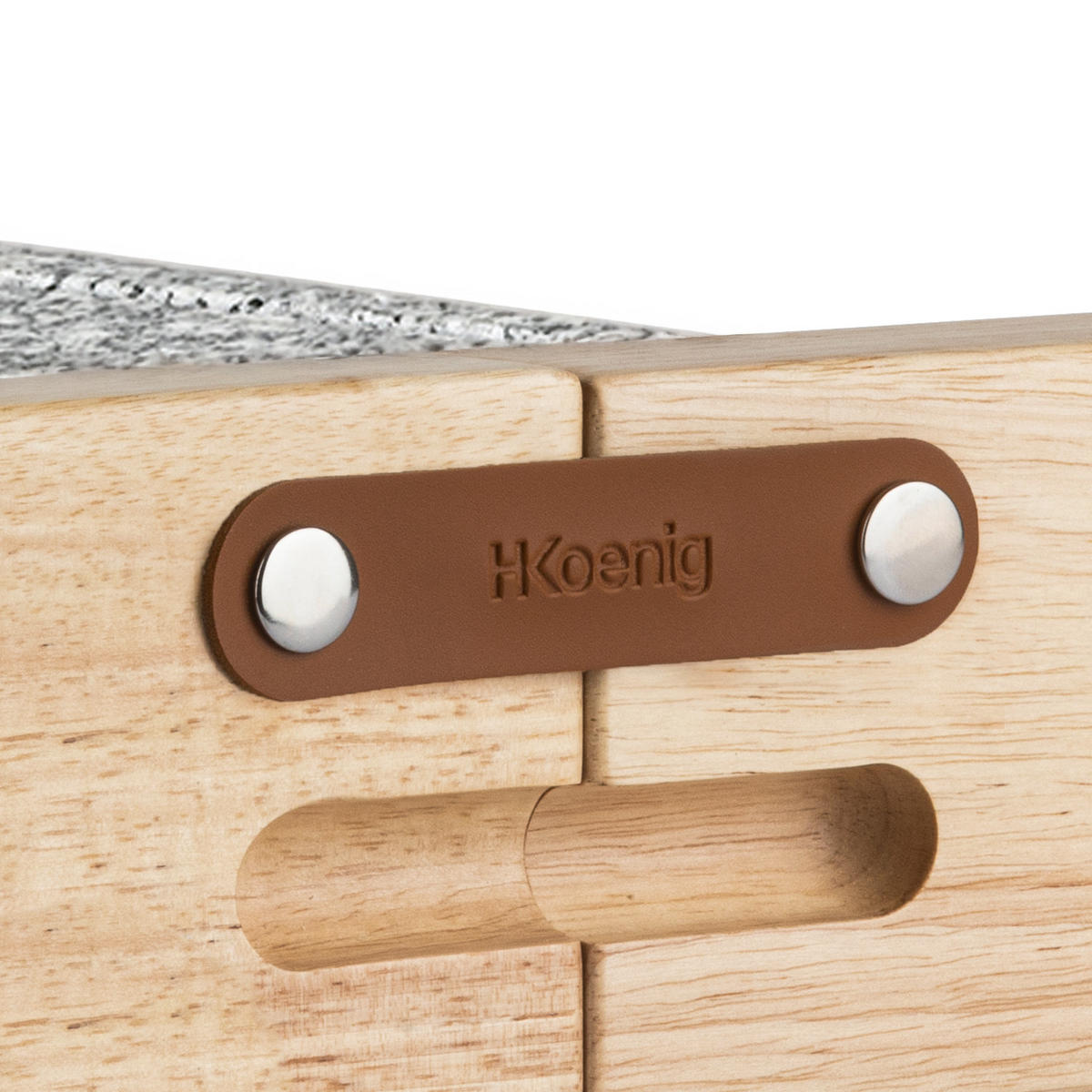 RACLETTE-GERÄT WOD362, Grau, Holzausführung, Doppelsteinpalette, 8 Pfannen und 8 Pfannenwender aus Holz - Zirbelkieferfarben, Holz (22/13/54.8cm) - HKoenig