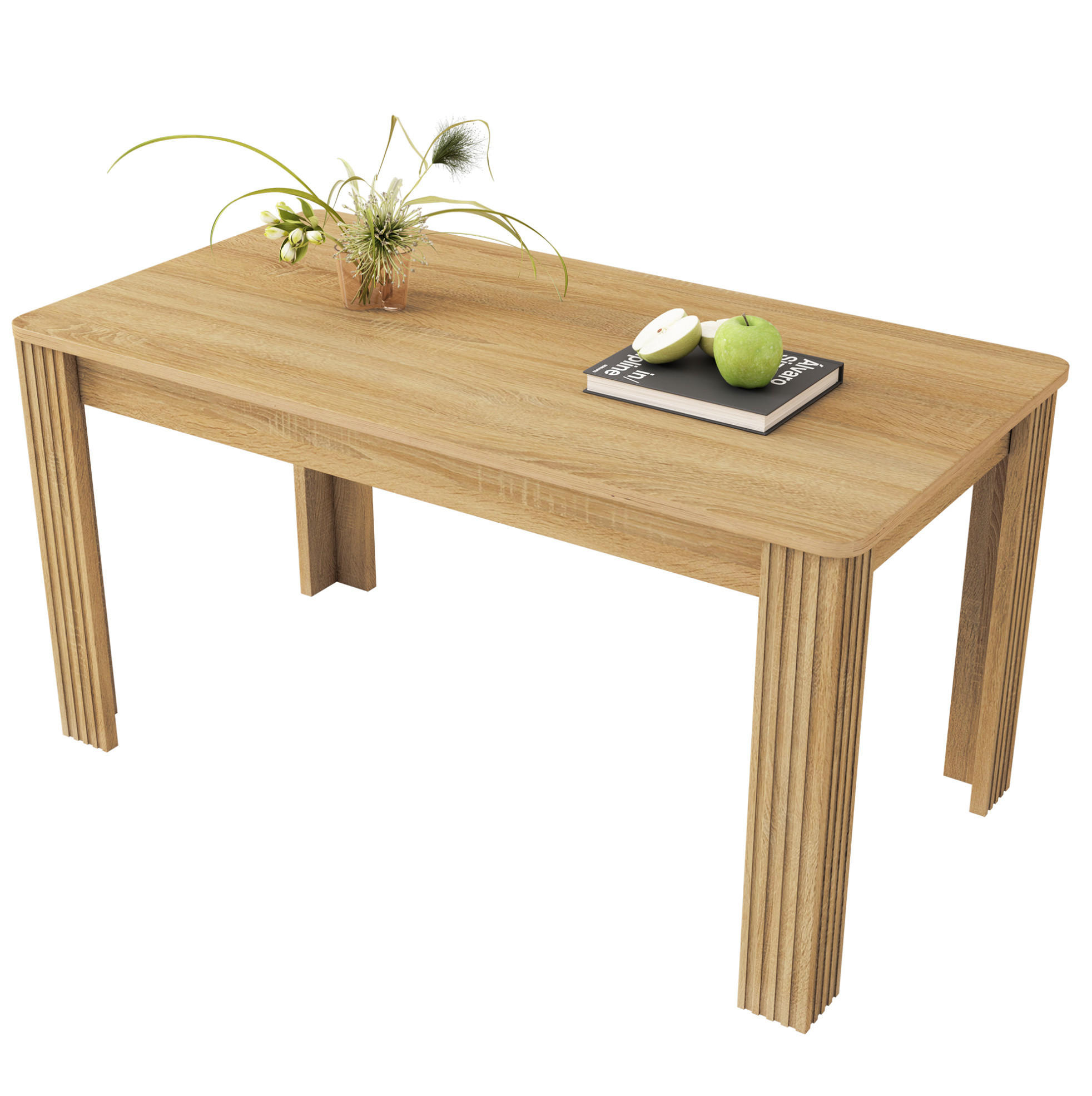ESSTISCH in Eichefarben mit Holzoptik und 4 stabilen Beinen,116/65/75 cm - Braun, Holzwerkstoff (116/65/75cm) - Flora Grace